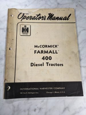International Harvester Ih Operator Service Manual 400 Diesel Tractor 1956