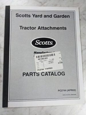 Scotts Yard & Garden Tractor Attachments Parts List Catalog Manual Pc2744