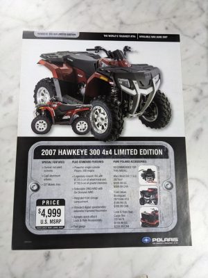 Polaris Sales Brochure Specifications Price Ranger Hawkeye 300 4X4 Le 2007
