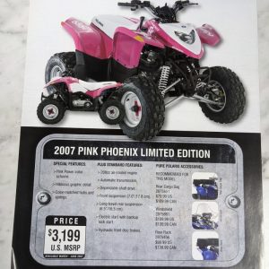 Polaris Sales Brochure Specifications Price 2007 Pink Phoenix Limited Edition