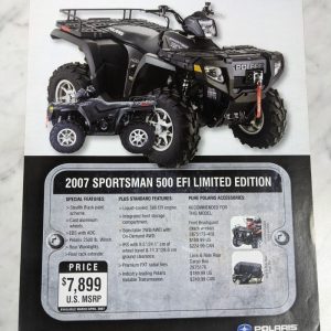 Polaris Sales Brochure Specifications Price 2007 Sportsman 500 Efi Limited