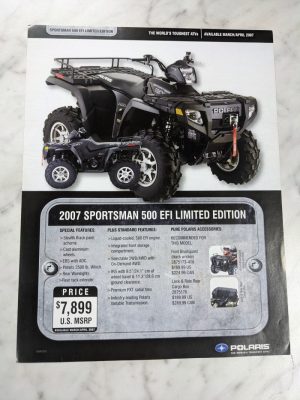 Polaris Sales Brochure Specifications Price 2007 Sportsman 500 Efi Limited