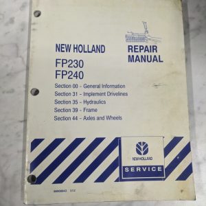 New Holland Service Repair Manual Forage Harvester Fp230 Fp240 86900643 2002