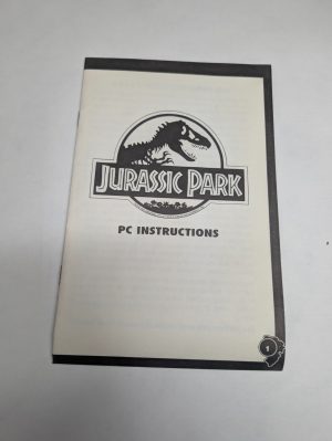 Jurassic Park Pc Instruction Manual Vintage Computer Ms Dos Game 16 Page Booklet