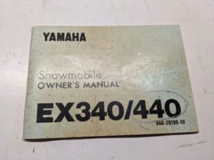 Yamaha Snowmobile Owner'S Manual Ex340/440 8A6-28199-10 1975 Oem Original Book