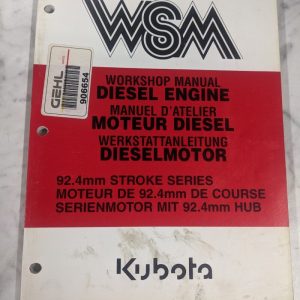 Kubota Diesel Engine Workshop Service Repair Manual Wsm 92.4Mm Stroke Series