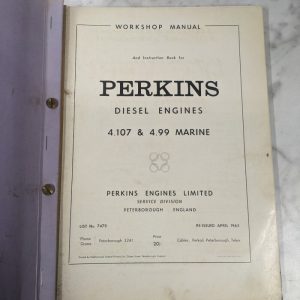 Perkins Engines Diesel Workshop Repair Service Manual 4.107 4.99 Marine 1963