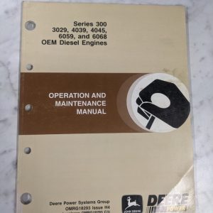 John Deere Operation Maintenance Manual 3029 4039 6059 6068 Diesel Omrg18293