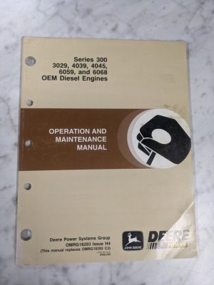 John Deere Operation Maintenance Manual 3029 4039 6059 6068 Diesel Omrg18293