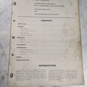 Sperry New Holland Operator'S Manual Assembly Information Forage Harvester 892