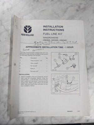 New Holland Installation Instruction Manual Fuel Line Kit Hw300 320 340 86599524