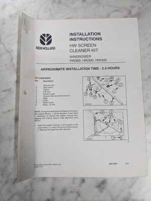 New Holland Installation Instruction Screen Cleaner Kit Hw300 320 340 86617837