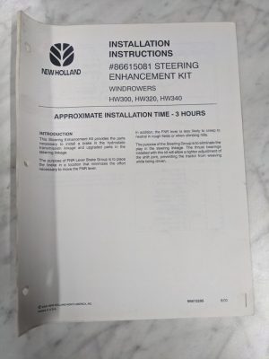 New Holland Installation Instruction Steering Enhancement Kit Hw 300 86615295