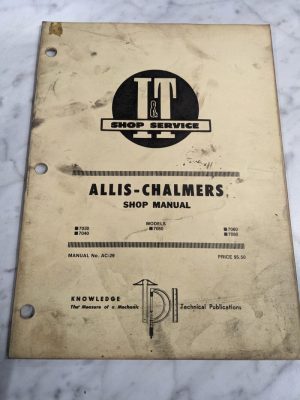 I&T It Tractor Service Repair Manual Allis-Chalmers 7030 7050 7080 7060 Ac-29