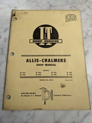 I&T It Tractor Service Repair Manual Allis-Chalmers 7030 7050 7080 7060 Ac-33