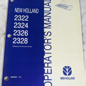 New Holland Operator'S Service Manual 2322 2324 2326 2328 86630292 2001 Header