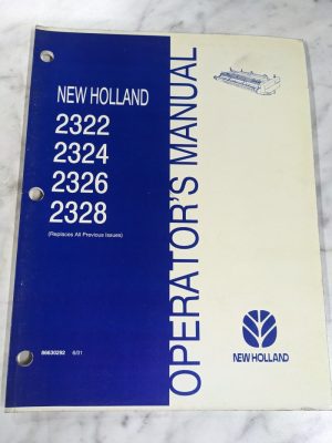 New Holland Operator'S Service Manual 2322 2324 2326 2328 86630292 2001 Header