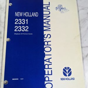 New Holland Operator'S Service Manual 2331 2332 86630294 2001 Disc Conditioner