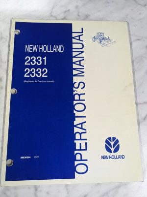 New Holland Operator'S Service Manual 2331 2332 86630294 2001 Disc Conditioner