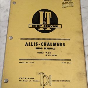 I&T It Tractor Shop Service Repair Manual Allis-Chalmers D-19 Diesel Ac-23