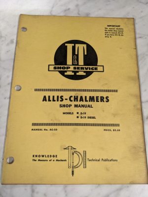 I&T It Tractor Shop Service Repair Manual Allis-Chalmers D-19 Diesel Ac-23