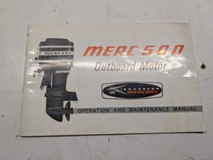 Mercury Merc 500 Outboard Motor Operation And Maintenance Manual Book 1966