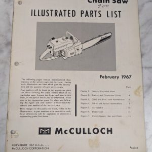 Mcculloch Chain Saw Parts List Illustrated Manual Catalog Model 250 1967 66348