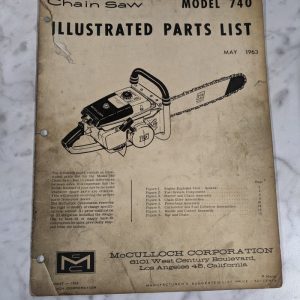 Mcculloch Chain Saw Parts List Illustrated Manual Catalog Model 740 1963 60428