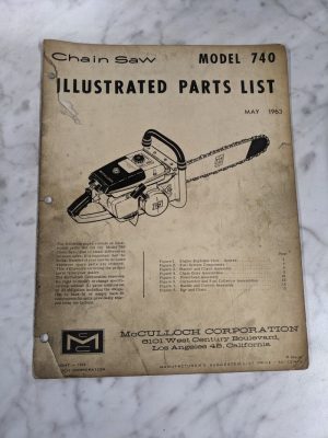 Mcculloch Chain Saw Parts List Illustrated Manual Catalog Model 740 1963 60428