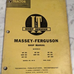 It I&T Tractor Service Repair Manual Massey Ferguson Mf 303 404 444 1001 Mf-10