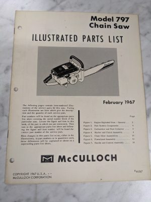Mcculloch Chain Saw Parts List Book Illustrated Manual Model 797 1967 66267