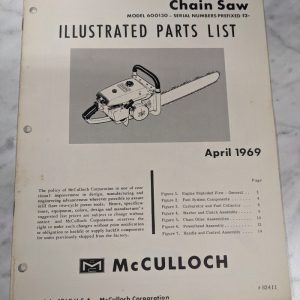 Mcculloch Chain Saw Parts List Book Illustrated Manual Model 797 1969 83411