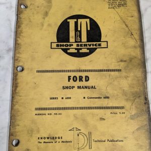 I&T It Tractor Service Repair Manual Ford 6000 Commander #Fo-22 Shop Book