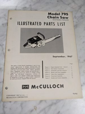Mcculloch Parts List Book Illustrated Manual Chain Saw Model 795 67982 1967