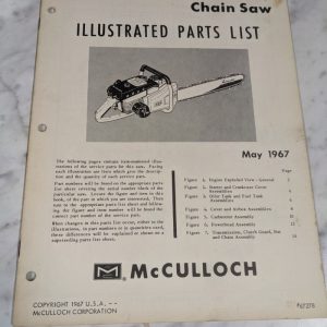 Mcculloch Parts List Book Illustrated Manual Chain Saw Model 660 67278 1967