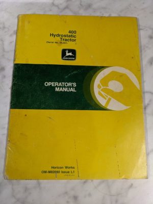 John Deere Jd Operator'S Service Manual 400 Hydrostatic Tractor Om-M82880 L1