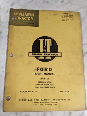 I&T It Tractor Service Repair Manual Ford Fordson Dextra Super 2000 Fo-18