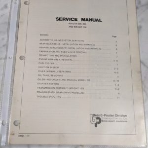 Beaird Poulan Service Repair Manual Chain Saw 200 300 Wright 100 63124 1981