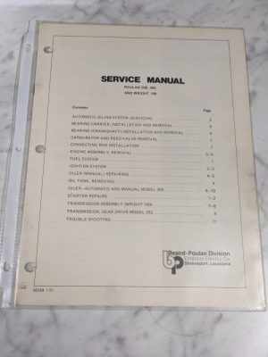 Beaird Poulan Service Repair Manual Chain Saw 200 300 Wright 100 63124 1981