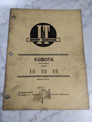 I&T It Kubota Tractor Service Manual K-3 L185/275/305/235/285/345/245/295/355