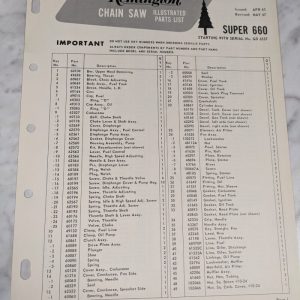 Oem Remington Illustrated Parts List Manual Chain Saw Cs-13-1 1967 Super 660 Gd