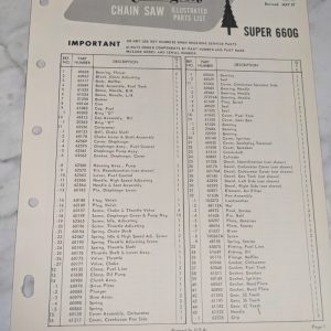 Oem Remington Illustrated Parts List Manual Chain Saw Cs-15 1967 Super 660G