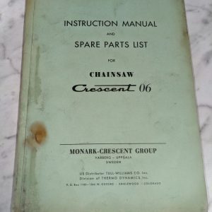 Monark Crescent 06 Husqvarna Partner Chainsaw Owner Service Manual Parts List