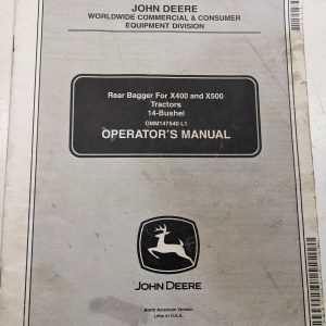 Jd John Deere Operators Manual Rear Bagger For X400 X500 Tractors Omm147540