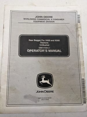 Jd John Deere Operators Manual Rear Bagger For X400 X500 Tractors Omm147540