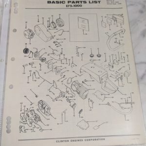 Oem Clinton Engines Chain Saw Basic Service Parts List Manual 1965 E75-1000