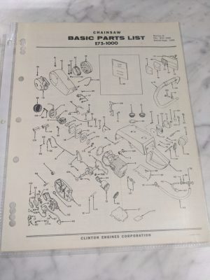 Oem Clinton Engines Chain Saw Basic Service Parts List Manual 1965 E75-1000