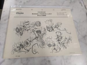 Oem Clinton Engines Chain Saw Basic Service Parts List Manual 1962 D65-1000