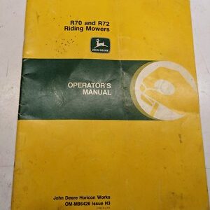 Jd John Deere Operators Manual R70 R72 Riding Mowers Omm86426 H3 Book