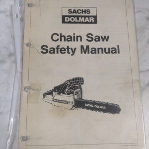 Sachs-Dolmar Chain Saw Safety Manual 995 701 002